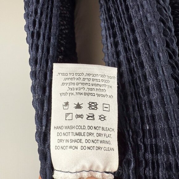 ANTHRO SABINA MUSAYE Odelle Pencil Sailor Chic Textured Navy Blue Midi Skirt‎ S - Picture 8 of 10